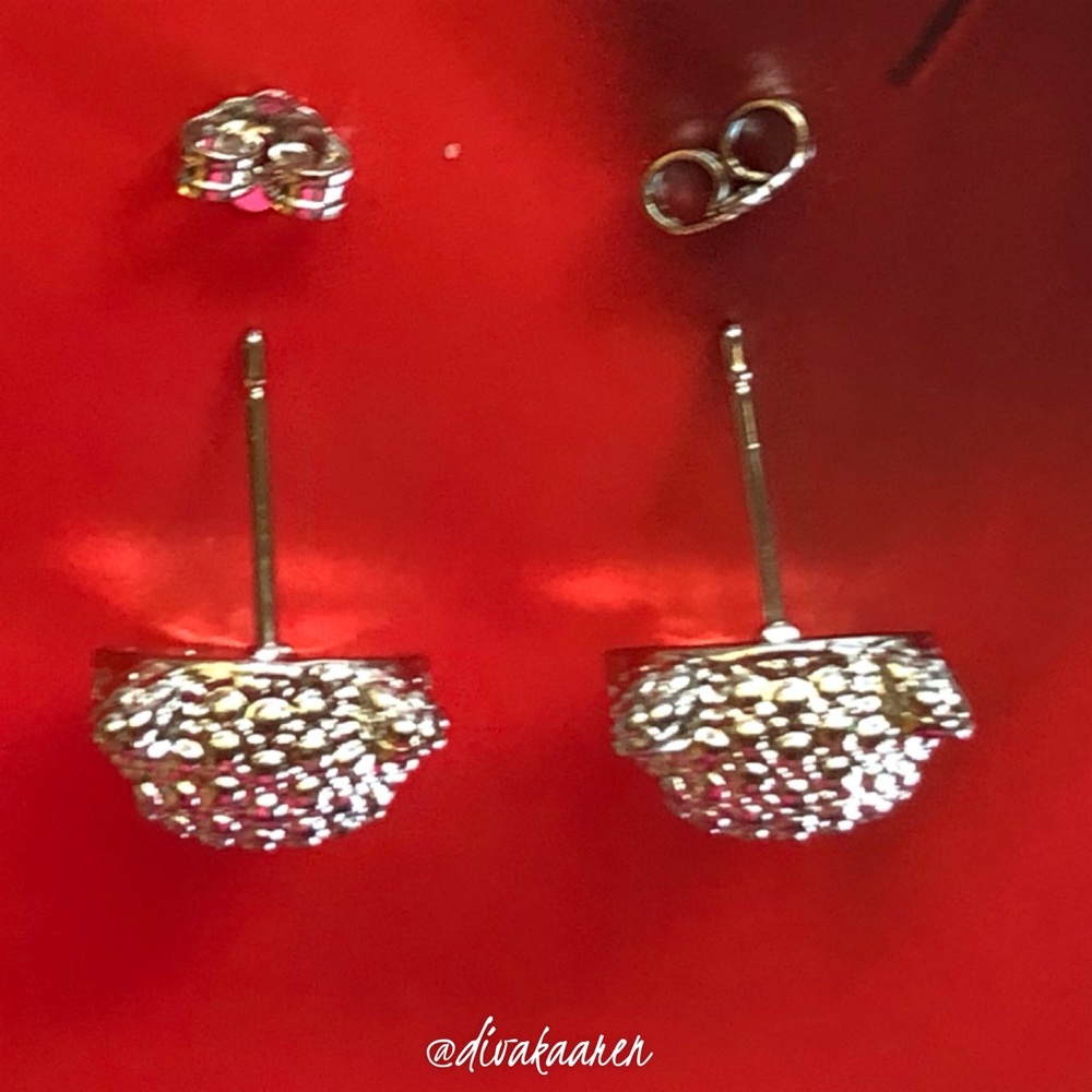 STUNNING Cougar Emerald Sapphire Pave Earrings - Picture 8 of 8